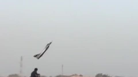 F16 fighter plane touches the tail on ground