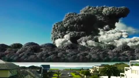 Volcano Eruption Near New Zealand White Island A Rare CCTV Footage. (CGI)