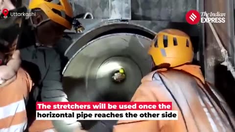 Uttarkashi Tunnel Rescue: NDRF Demonstrates Pipeline Stretcher Rescue for Trapped Workers