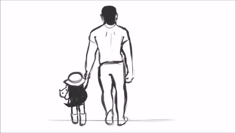 Father and daughter animated love
