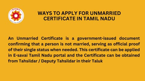 How and where to get Unmarried Certificate In Tamil Nadu