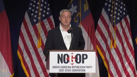 NCGOP Chair Michael Whatley introduces Rep Madison Cawthorn at the NCGOP Convention