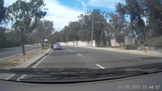 Driver Jumps Out Of Moving Car
