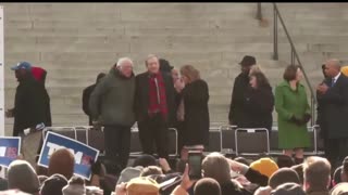 Sanders, Steyer do awkward dance at MLK event