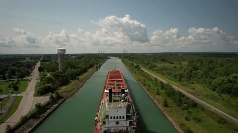 The CSL Laurentien Lake Boat in the Welland Canal Ontario Canada 07 31 2023