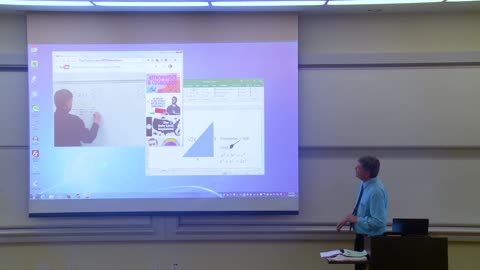 professor fixing the projector prank