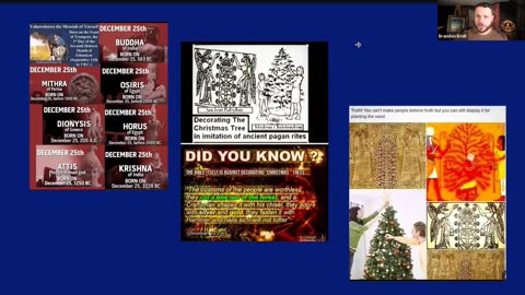 Brandon Kroll's amazing break down of Christmas, and why Jesus has the same birthday and virgin birth as so many fake gods of ancient civilizations.