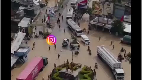Continuous heavy rainfall has caused severe flooding in Gubug, Indonesia