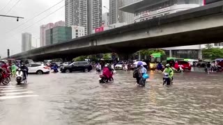 Heavy downpour floods Vietnam's capital Hanoi