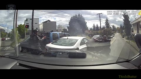 Dashcam shows Seattle police chase a juvenile after a month-long crime spree in wild pursuit