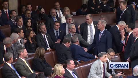 Kevin McCarthy confronts Matt Gaetz during 14th House Speaker vote. #118thCongress