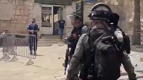 Watch an Israeli Police Officer Get Caught Preparing to Throw a Stun Grenade #shorts