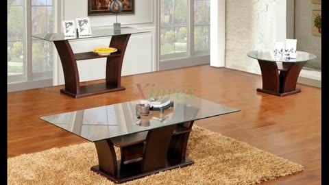 Yaheetech Modern Living Room 2-Piece Table Sets - Includes X-Design 2-Tier Coffee Table & 2-Tie...