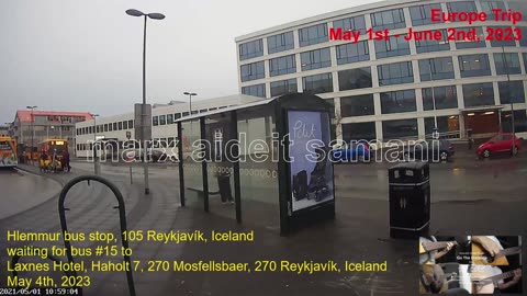 May 4th, 2023 Wait for bus at Hlemmur Square bus stop, Reykjavik, Iceland