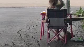 Little Girl Gives Drivers That Don't Wave Back the Bird