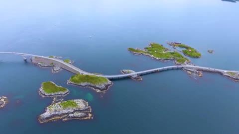 aerial view atlantic ocean road or the atlantic road norwegian construction of the century