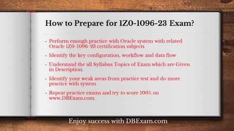 Oracle 1Z0-1096-23 Certification Exam: Sample Questions and Answers