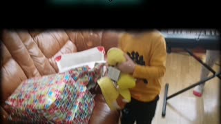 February 2017 Ayrton unwrapping birthday presents at daddy's part 1