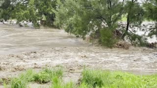 Backyard Becomes Raging Torrent During Flood Event