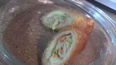 Frozen Grocery Egg Rolls Cooked On Portable Pizza Oven😋