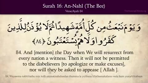 Quran: 16. Surah An-Nahl (The Bee): Arabic and English translation HD 16 / 114