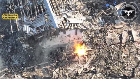 RUSFUCKER drone sets russian on fire