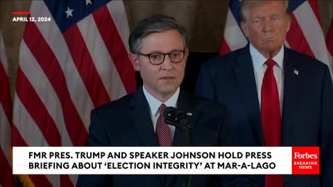 JUST IN: Speaker Johnson Unveils New Hardline Voting Law Alongside Trump At Mar-A-Lago