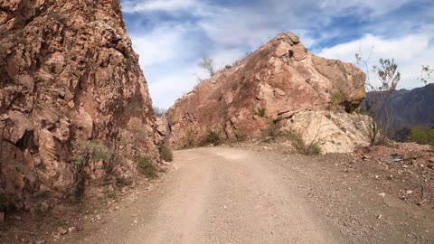 MexIGo7 Riding towards Choix Mexico, Drone Tubares River