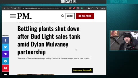 Tim Pool reacts to Bud Light closing down bottling plants