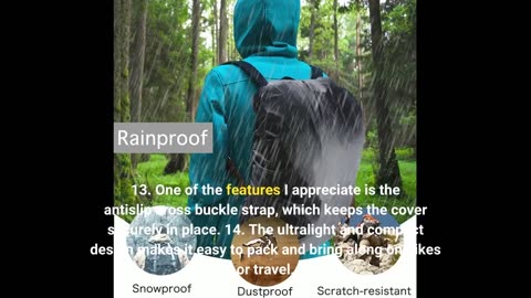 Buyer Comments: Frelaxy Waterproof Backpack Rain Cover, Upgraded Triple Waterproofing, Antislip...