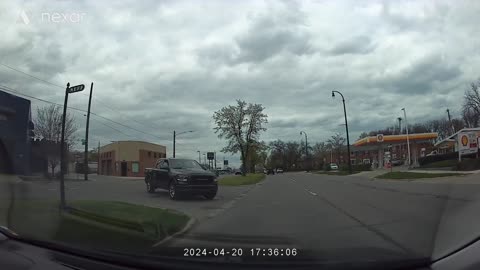 Pickup Crashes Into Parked Cars