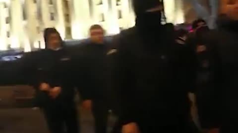 Georgia Tbilisi: The protester hid himself from the tear gas and was arrested by the police