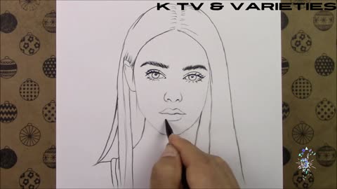 How to draw a beautiful lady's face by Pencil. Pencil Sketch.