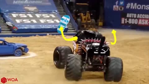 Crazy Monster Truck Freestyle Moments - Monster Jam highlights 2024