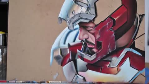 Hyperrealistic speed Painting of Iron Man - Tony Stark