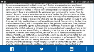 VAERS: TWO PFIZER SHOTS - NOW HER DAUGHTER'S BRAIN BURNS & SHE'S SUICIDAL...