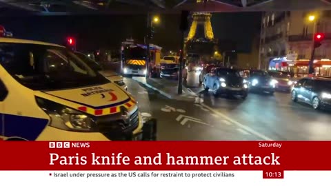 Paris attack near Eiffel Tower leaves one dead and two injured | BBC News
