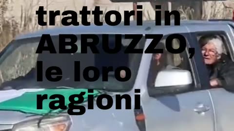 Tractor protest in Abruzzo Italy🌳 against European executives who are multinational prostitutes
