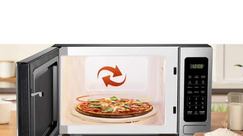 Digital Microwave Oven with Turntable Push-Button Door