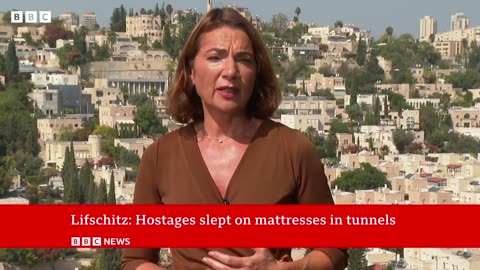 Israeli hostage released by Hamas speaks to media