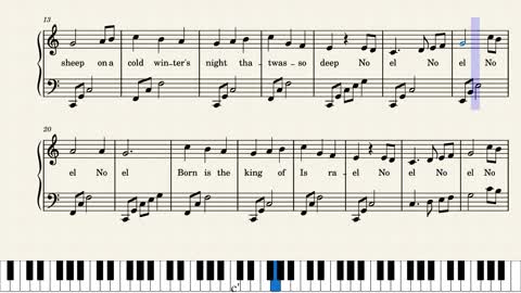 The First Noel – 17th Century English Carol - Easy Piano arr. with lyrics