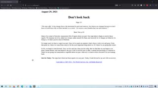 Just for Today - Don't look back - 8-29-2021