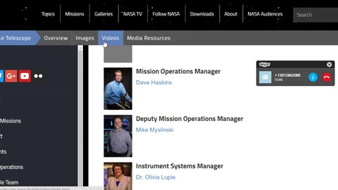 Phone call made to NASA's deputy program manager for the Hubble space telescope