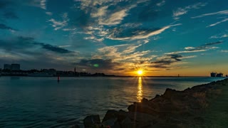 Sun Journey From Floating Boat Dock