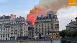 Los videos más impactantes del incendio en la catedral Notre Dame