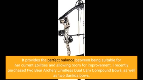 Read Remarks: Bear Archery Limitless Dual Cam Compound Bow - Includes Quiver, Sight and Rest, G...