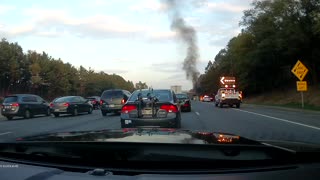 Car on Fire on Maryland highway