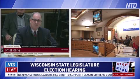 Expert Witness Phill Kline testifies at the Wisconsin State Legislature Election Hearing (Dec. 11)