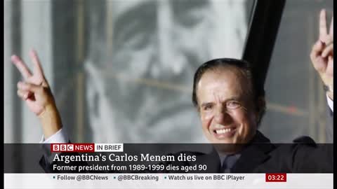 Carlos Menem passes away (1930 - 2021) (Argentina) - BBC News - 16th February 2021