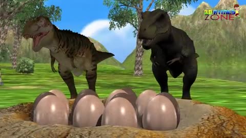 Mother animal save Baby dino from big safari 3d wild animals cartoon animation short movie